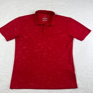 Swannies Men's‎ Red Allover Las Vegas Sign Performance Polo Shirt  XL Geometric
